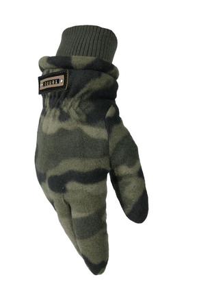 Перчатки флисовые с искусственным мехом и резинкой мультикам