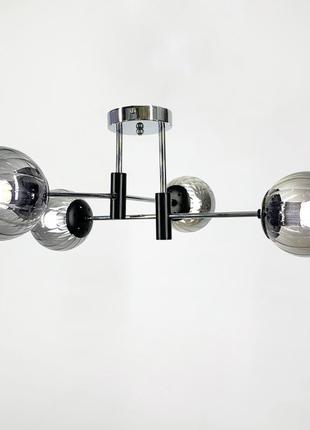 Стельова люстра в корпусі хром на 4 плафони