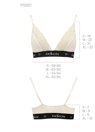 Эластичный топ с кружевом passion ps001 top l, ecru2 фото