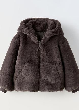 Двухбортная шубка куртка zara 104 см (3-4 года)