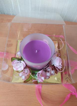 Декоративна свічка на подарунок / гарний декор для дому / свічка подарункова2 фото