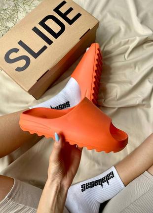 Женские шлепанцы оранжевый adidas yeezy slide «orange’