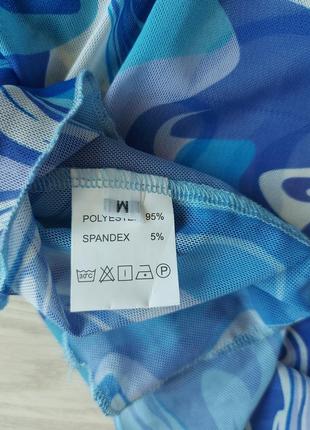 Сетчатая мини-юбка generation outcast clothing с принтом волны2 фото
