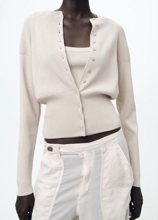 Кардиган бежевый женский zara new