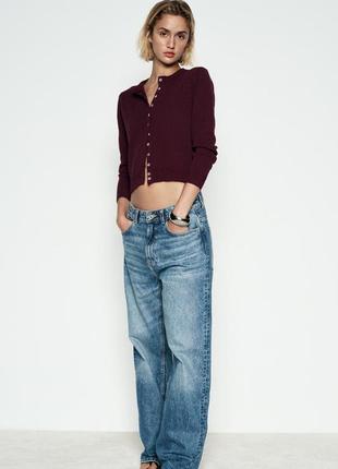 Кардиган женский бордовый zara new2 фото