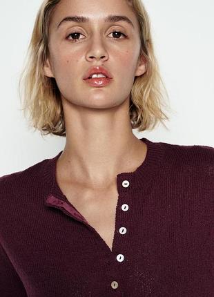 Кардиган женский бордовый zara new3 фото