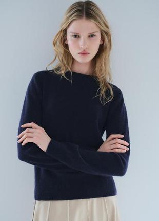 Свитер кашемировый женский синий zara new