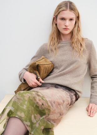 Шерстяной бежевый свитер женский zara new3 фото