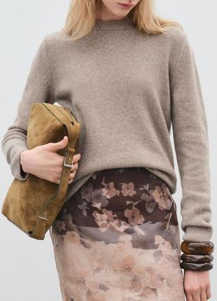 Шерстяной бежевый свитер женский zara new4 фото