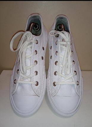 Брендовые кожаные кеды converse all star.4 фото