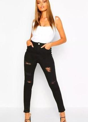 Boohoo. из англии. в наличии. джинсы скинни с высокой посадкой.