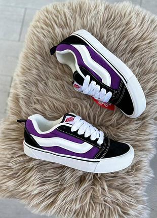 Женские кроссовки vans knu school purple black white