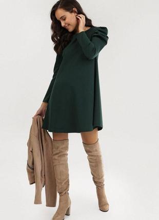 Женское платье zara trafaluc, размер s, зеленого цвета