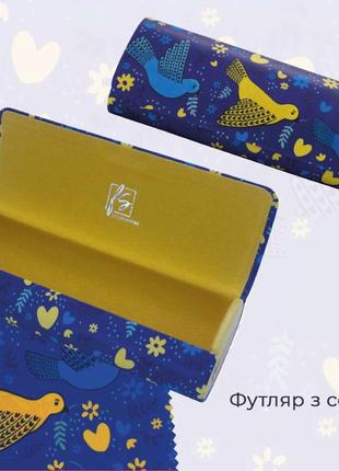 Женский футляр для очков из искусственной кожи на магните жесткий чехол с рисунком салфетка в комплекте украина fashion style f113
