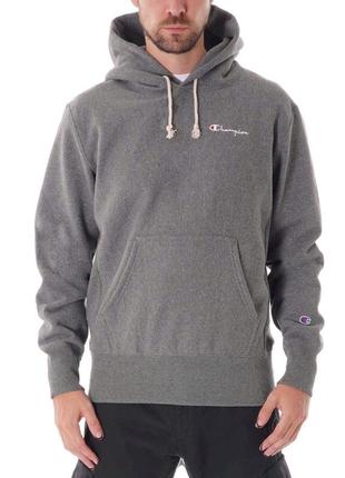 grey 1485 Champion small script logo reverse weave hoodie 172019702 Ocun Kortarmad T shirt Logo