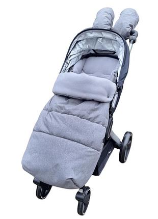 Конверт в коляску футмуф розміром 100х50  світло-сірий меланж