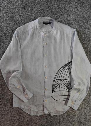 Льняная рубашка без воротника vilebrequin linen shirt 
оригінал, rrp 290$