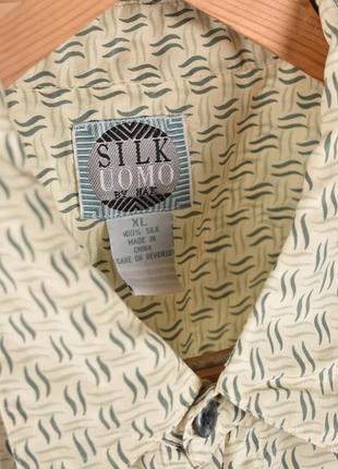 Мужская шелковая рубашка в винтажном стиле silk uomo