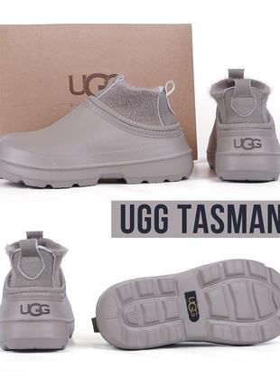 Гумові чоботи в стилі ugg tasman x бежеві утеплені
