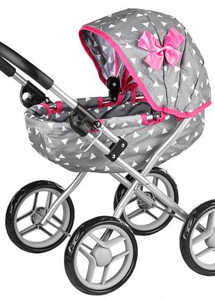 Кукольная коляска kinderplay kp0260s, верх складывается