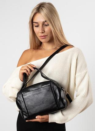 Сумка жіноча чорна шкіряна 6818 s