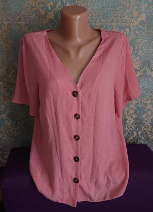 Летняя розовая блузка большой размер батал 50/52 блуза