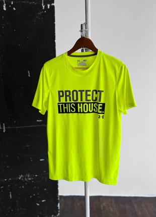Under armour mens protect this house green short sleeve sport t-shirt active run gym спортивна футболка