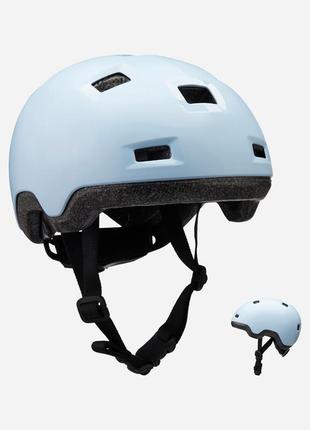 Детский защитный шлем для роликов скейтборда самоката oxelo (s 52 - 54 см) в-100 синий