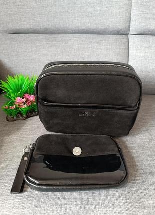 Стильная сумка от alex &amp; mia натуральная замша экокожа черная