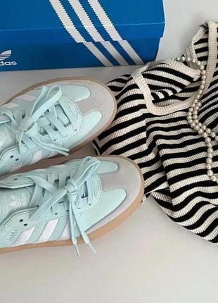 Кросівки adidas samba "almost blue/silver/metallic/gum"