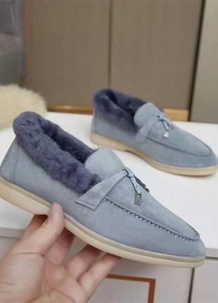 Лоферы loro piana с мехом