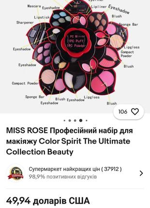 Набор косметики miss rose color spirit make up kit
