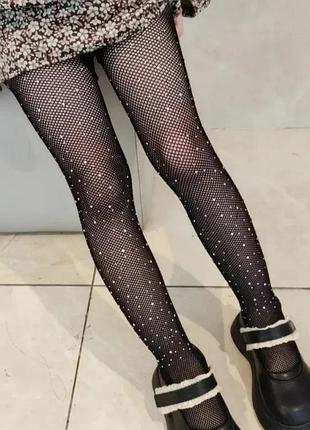 Колготи сітка зі стразами