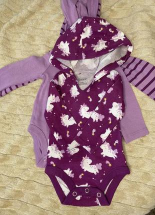 Боді з довгим рукавом 0-3 міс для дівчинки