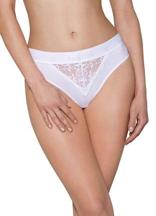 Трусики с широкой резинкой и кружевом passion ps001 panties l, white1 фото