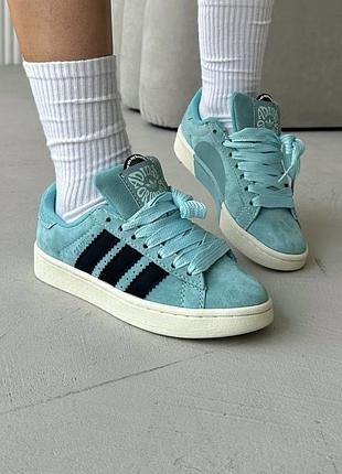 Жіночі кросівки adidas campus valentine's day blue / адідас кампус бірюзові голубі спортивні, демісезонні, взуття / женские кроссовки