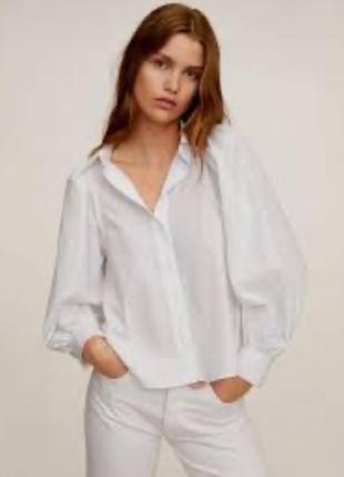 Блузка с широкими рукавами, рубашка, сорочка, рукав фонарик, вишиванка, mango оригинал