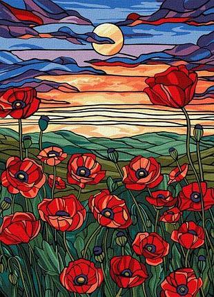 Картина по номерах "краса маків" 40х50 см