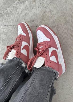 Найк ланк кеди nike sb dunk pink suede