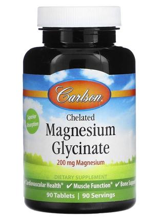 Магній гліцинат carlson chelated magnesium glycinate 200 mg 90 таблеток