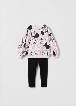 Комплект minnie mouse © disney костюм zara оверсайз базовий комплект набір байка і штани зара розмір 12-18