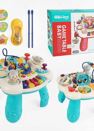 Ігровий музичний столик 648 a-52 світло, звук, мелодії, фрази англійською мовою, батарейками