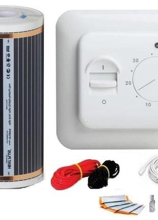 Отопление и теплый пол heat plus  13м² (0.5м х 26 м) 2860вт/ 220ват/м² с механическим терморегулятором rtc 70