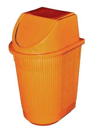 Відро пл. 11л для сміття №1 з поворотною кришкою (коричневе) тм консенсус