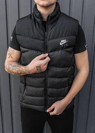 Мужская демисезонная жилетка безрукавка черная nike air