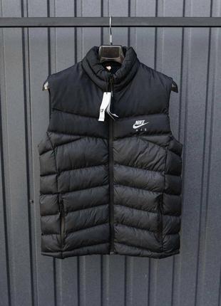 Мужская демисезонная жилетка безрукавка черная nike air