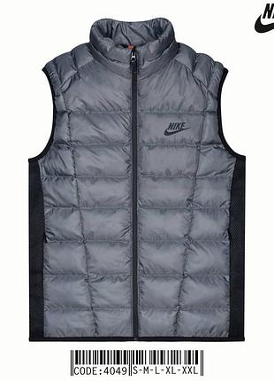 Мужская серая демисезонная жилетка безрукавка nike