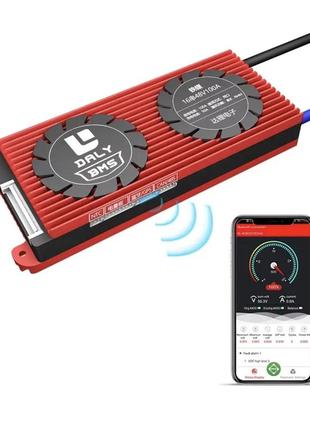 Bms smart плата daly для lifepo4 аккумуляторов 24v 8s 120a симметрия с bluetooth (bms контроллер, бмс плата)2 фото
