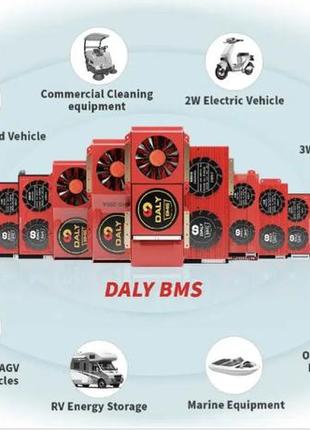 Bms smart плата daly для lifepo4 аккумуляторов 24v 8s 120a симметрия с bluetooth (bms контроллер, бмс плата)5 фото
