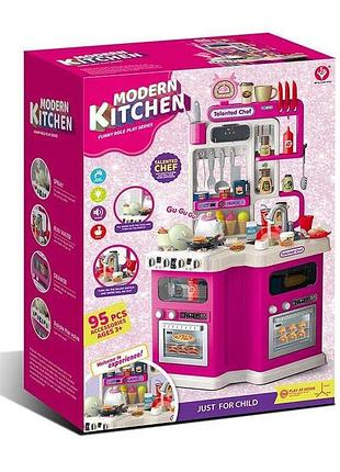 Кухня игрушечная 922-181  113 элементов, звук, подсветка, парогенератор, помповая подача воды, посуда,